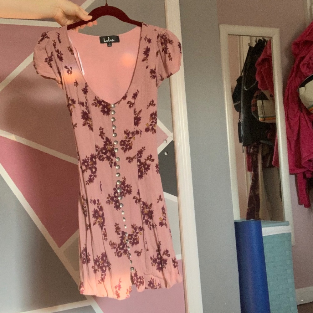 pink cottagecore floral dress